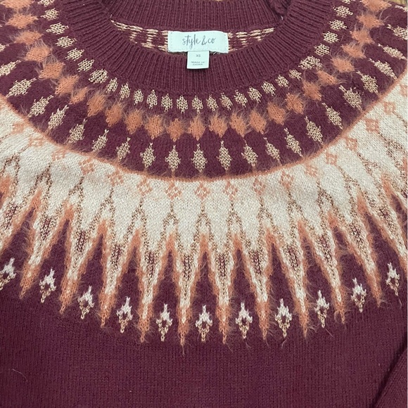 Style & Co Ladies Fair Isle Sweater Size Small, NWT - Picture 2 of 6